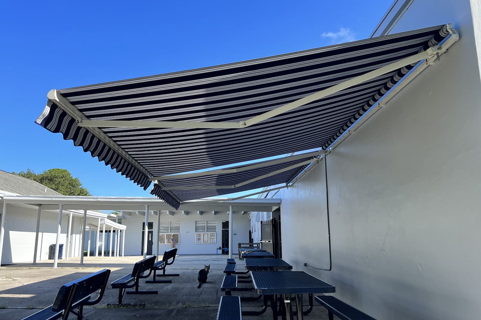 awning blue Why Early Awning Preparation is Crucial Before Florida's Hurricane Season